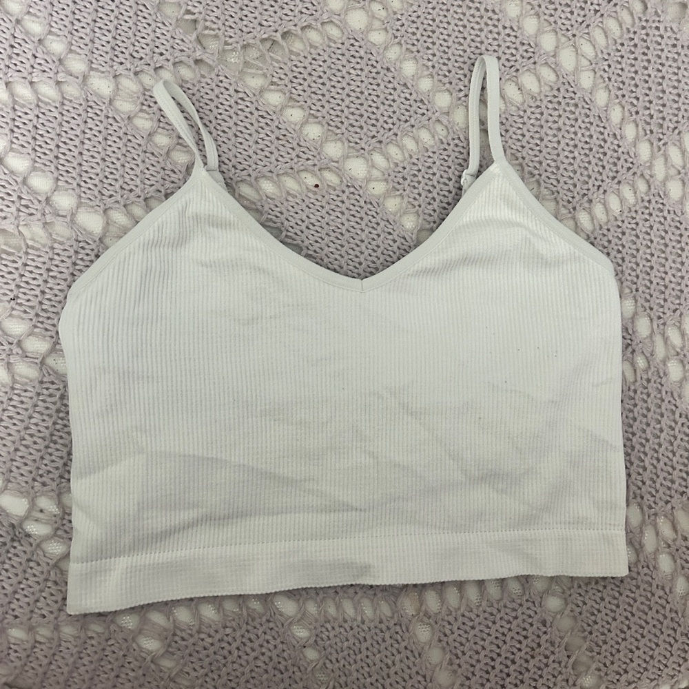• white cropped tank top